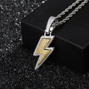 ICED LIGHTNING PENDANT & CHAIN SET